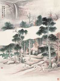 陈无忌 秋树高士 镜心